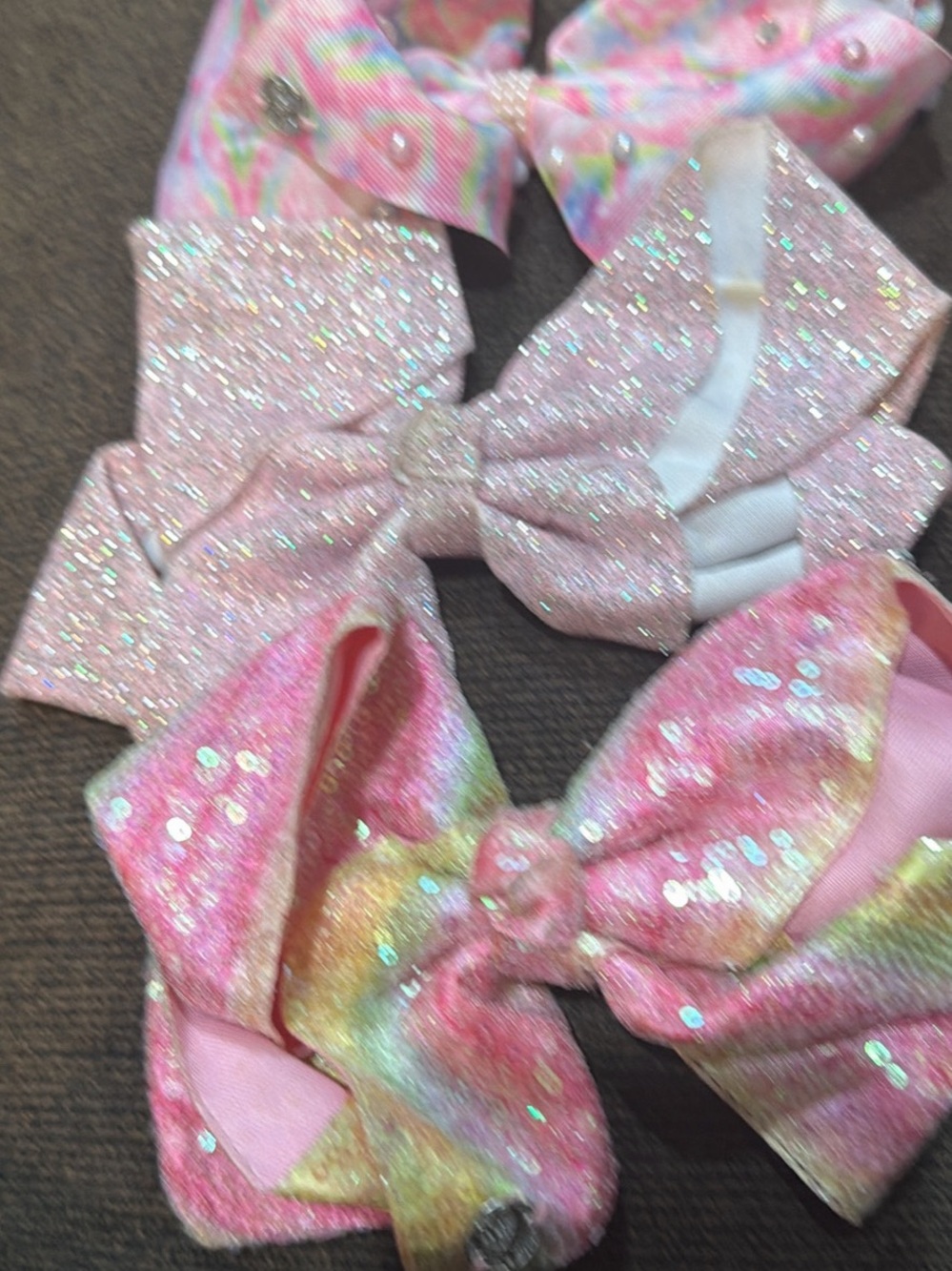 JoJo Siwa Pink Glitter & Rainbow Sequin Hair Bows Set